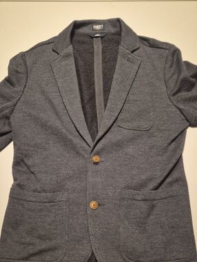 Faherty Charcoal Knit Sport Coat with Wood Buttons